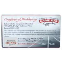 Dalton Schultz Autographed Houston Texans "Swarm H's Up" End Zone Pylon Beckett Witnessed LE 25