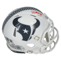Dalton Schultz Autographed (Red Ink) Texans 2024 STS Mini Speed Helmet Beckett