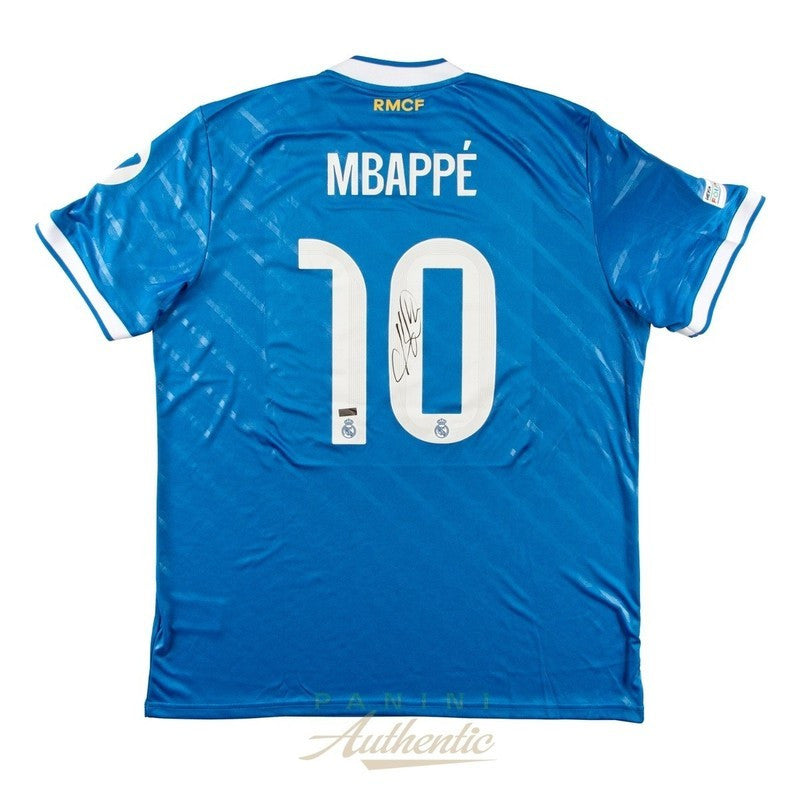 Kylian Mbappe Autographed 2025-26 Real Madrid Blue Nike Replica Jersey Panini
