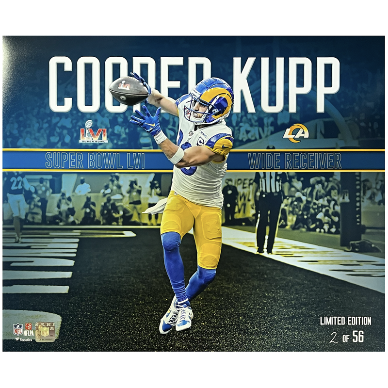 Cooper Kupp Unsigned Rams SB LVI Stylized 16" x 20" Photograph LE 56