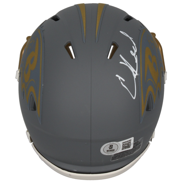 Ed Reed Autographed Baltimore Ravens 'Slate' Mini Speed Helmet Beckett