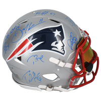 Tom Brady, Gronkowski, Edelman +4 Signed New England Patriots Speed Helmet Fanatics LE 8/12