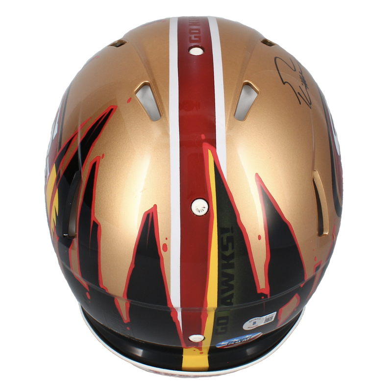 George Kittle Autographed 49ers Custom Ripped Speed Helmet Beckett