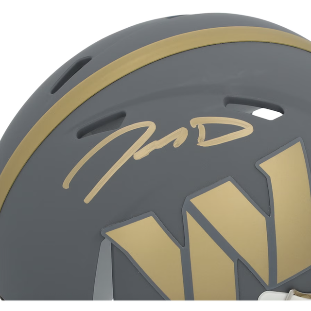 Jayden Daniels Autographed Washington Commanders "Slate" Mini Speed Helmet Fanatics