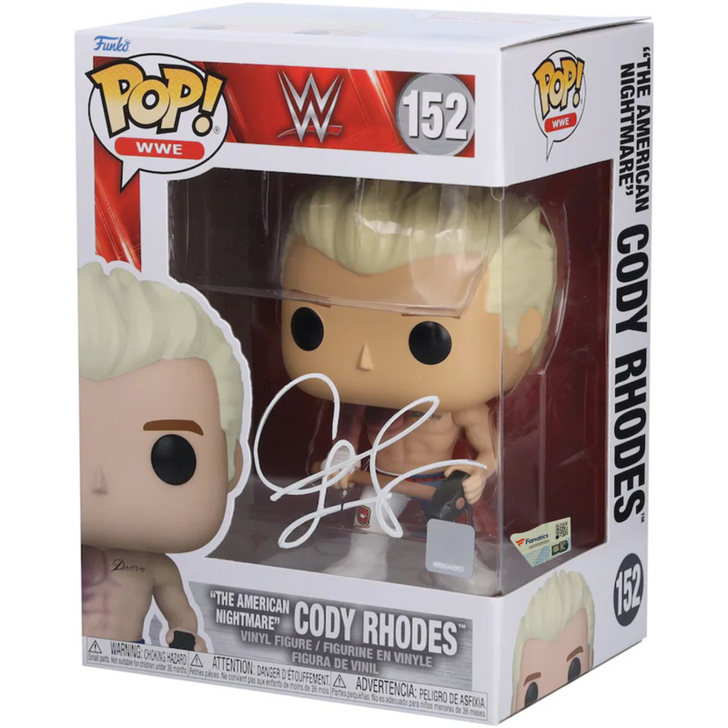 Cody Rhodes Hell In a Cell Autographed WWE #152 Funko Pop Figurine Fanatics