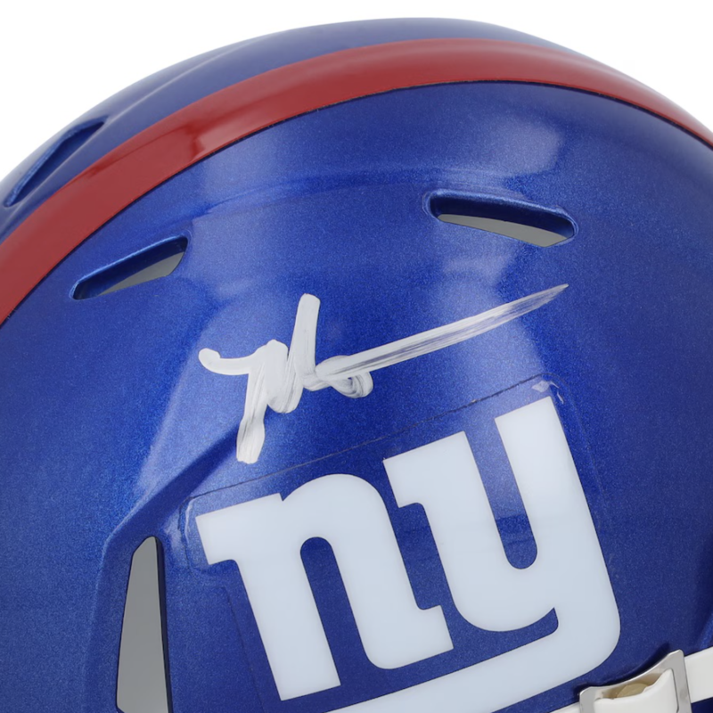 Malik Nabers Autographed New York Giants Mini Speed Helmet Fanatics