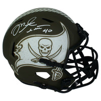 Mike Alstott Autographed Buccaneers STS Full Size Speed Helmet Beckett