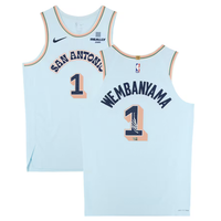 Victor Wembanyama Autographed San Antonio Spurs Authentic Light Blue City Ed Jersey Fanatics