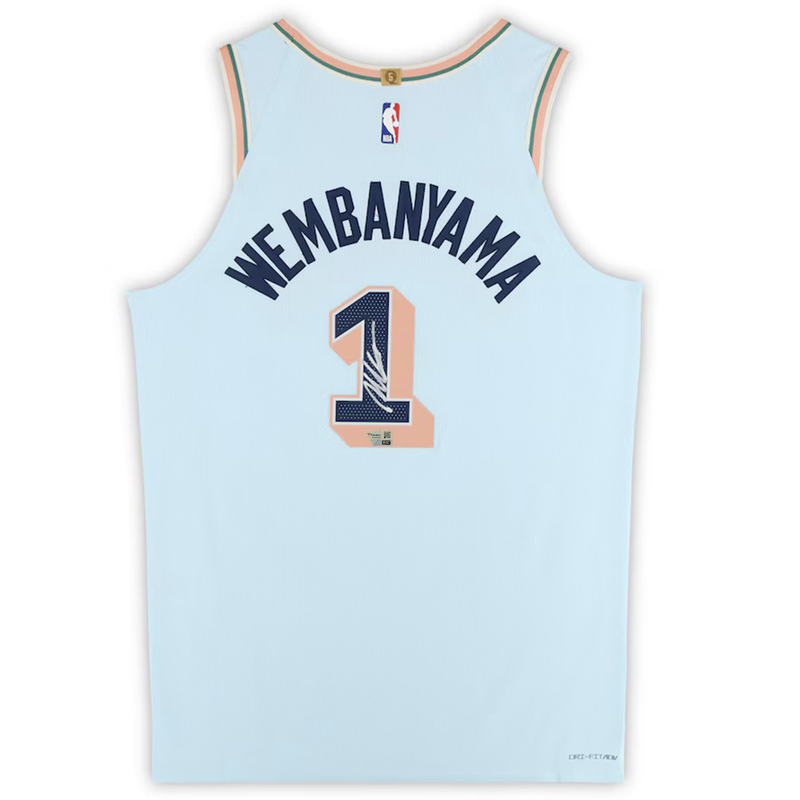 Victor Wembanyama Autographed San Antonio Spurs Authentic Light Blue City Ed Jersey Fanatics