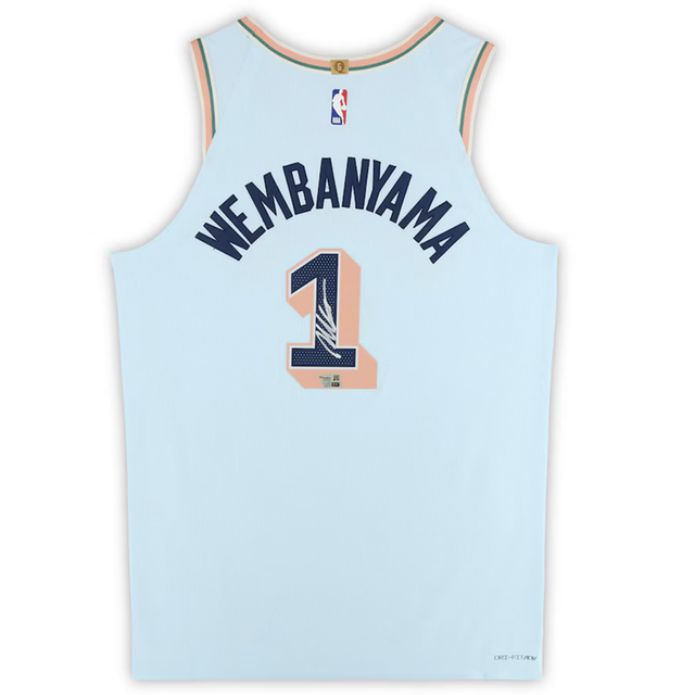 Victor Wembanyama Autographed San Antonio Spurs Authentic Light Blue City Ed Jersey Fanatics