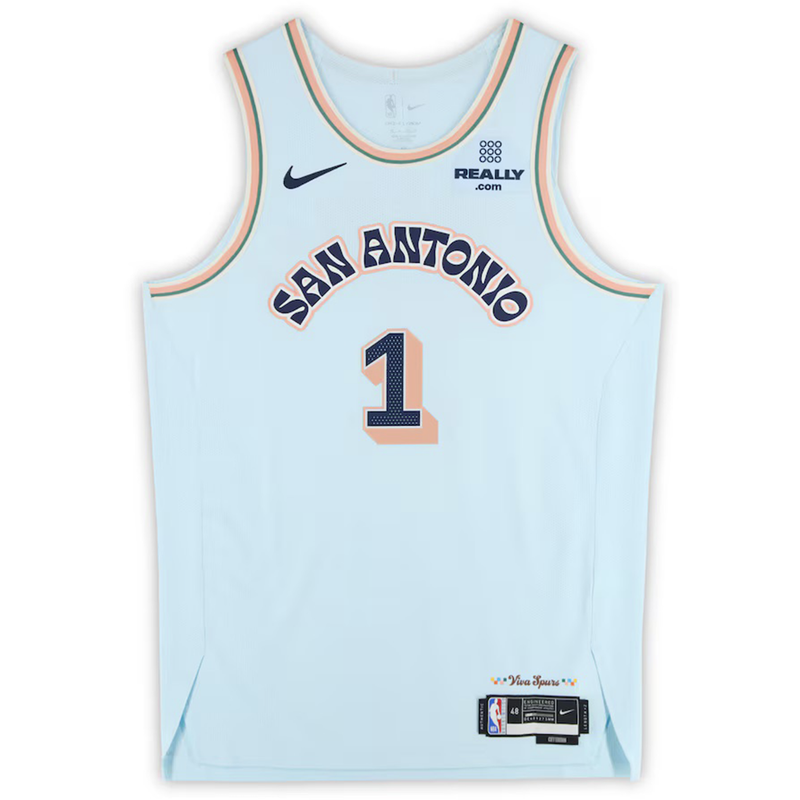 Victor Wembanyama Autographed San Antonio Spurs Authentic Light Blue City Ed Jersey Fanatics
