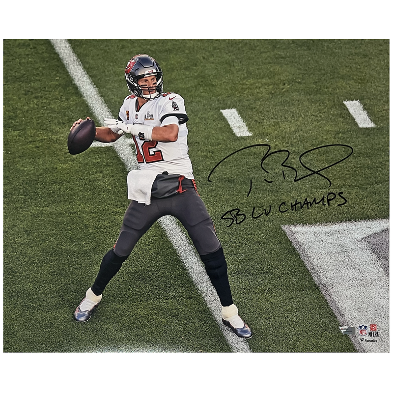 Tom Brady Autographed "SB LV Champs" Super Bowl 16" x 20" Photograph Fanatics