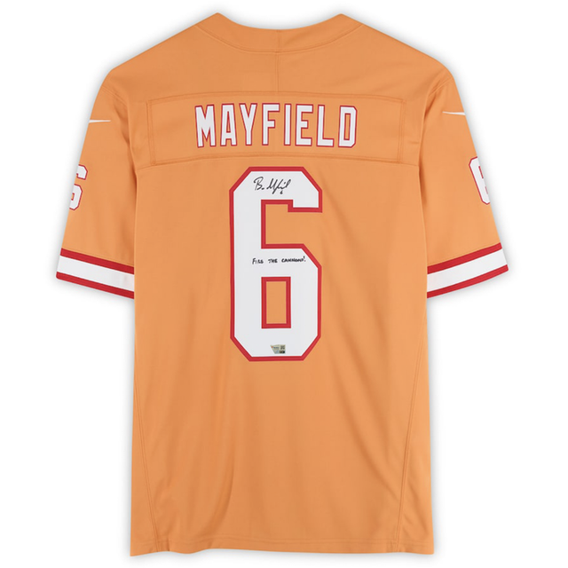 Baker Mayfield Autographed Buccaneers "Fire The Cannons" Nike Jersey Fanatics
