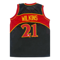 Dominique Wilkins Autographed Atlanta Hawks Red/Black #21 Custom Jersey JSA Witnessed