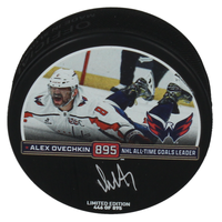 Alexander Ovechkin Autographed Capitals 895th Goal Hockey Puck LE 895 Fanatics
