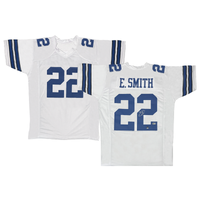 Emmitt Smith of the Cowboys Autographed Custom White #22 Jersey Beckett