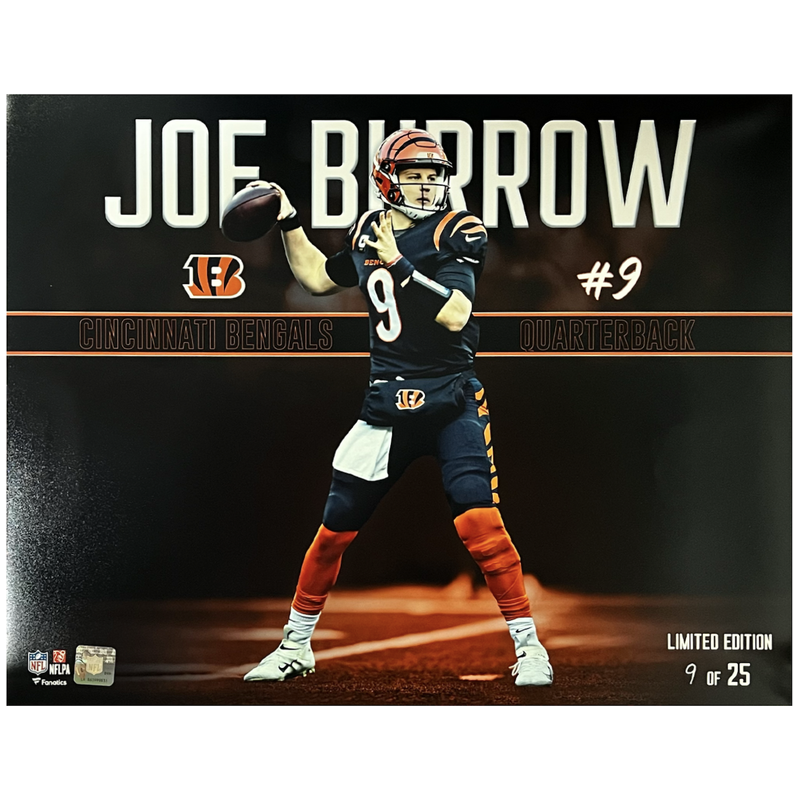 Joe Burrow Unsigned Bengals Stylized 16" x 20" Photograph LE 25