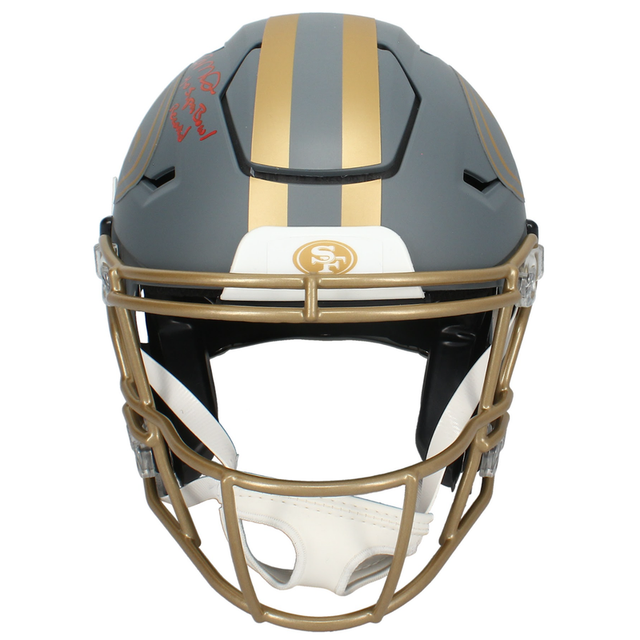 Joe Montana Autographed '49ers "4-0 SB Record' Speedflex Helmet Fanatics LE 25