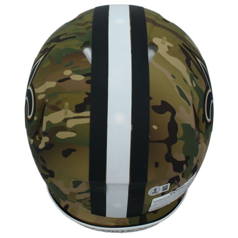 Rashid Shaheed Autographed New Orleans Saints Camo Authentic Speed Helmet Beckett