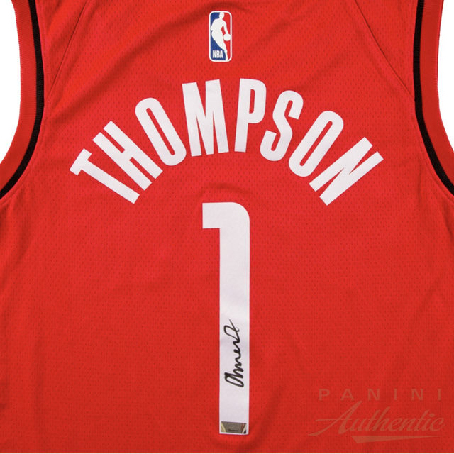 Amen Thompson Autographed Houston Rockets Red Nike Swingman Jersey Panini