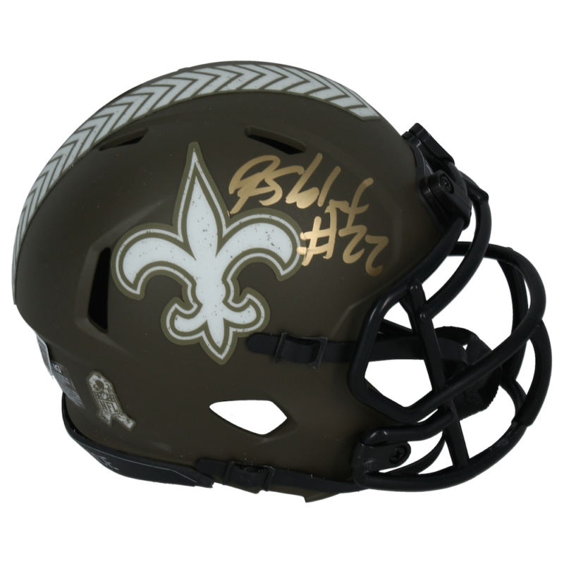 Rashid Shaheed Autographed New Orleans Saints 2022 STS Mini Speed Helmet Beckett