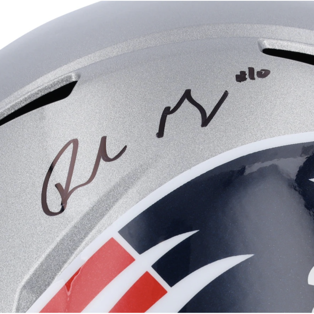 Drake Maye Autographed New England Patriots Full Size Speed Helmet Fanatics