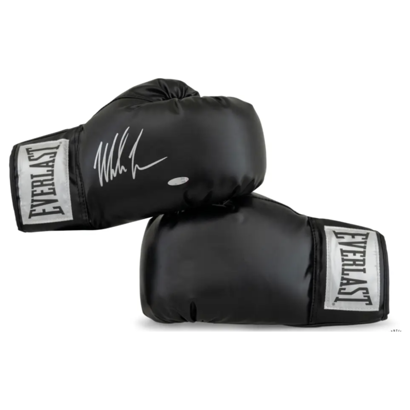 Mike Tyson Autographed Black Everlast Boxing Gloves UDA