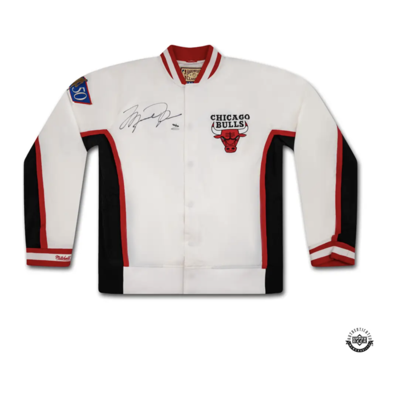 Michael Jordan Autographed 1996-97 White Authentic Warm Up Jacket UDA LE 96