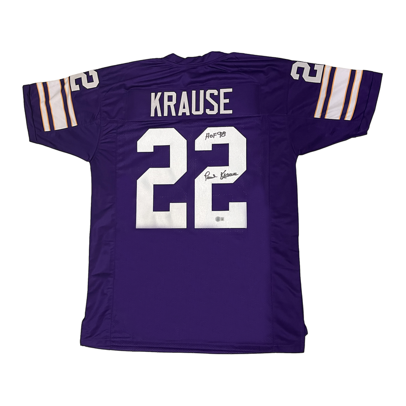 Paul Krause of the Vikings Autographed "HOF 98" Custom #22 Jersey Beckett