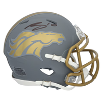 Bo Nix Autographed Denver Broncos Slate Speed Mini Helmet Fanatics