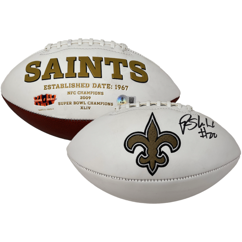 Rashid Shaheed Autographed New Orleans Saints White Panel Football Beckett Witnessed