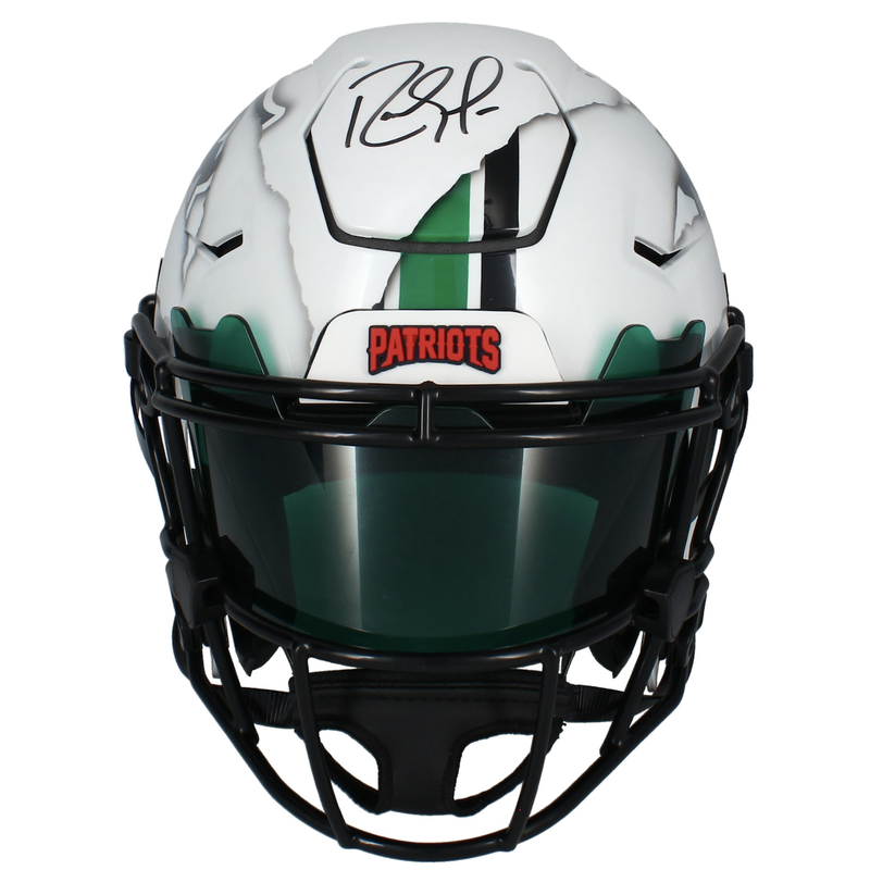 Randy Moss Autographed Patriots / Marshall Ripped Speedflex Helmet Beckett