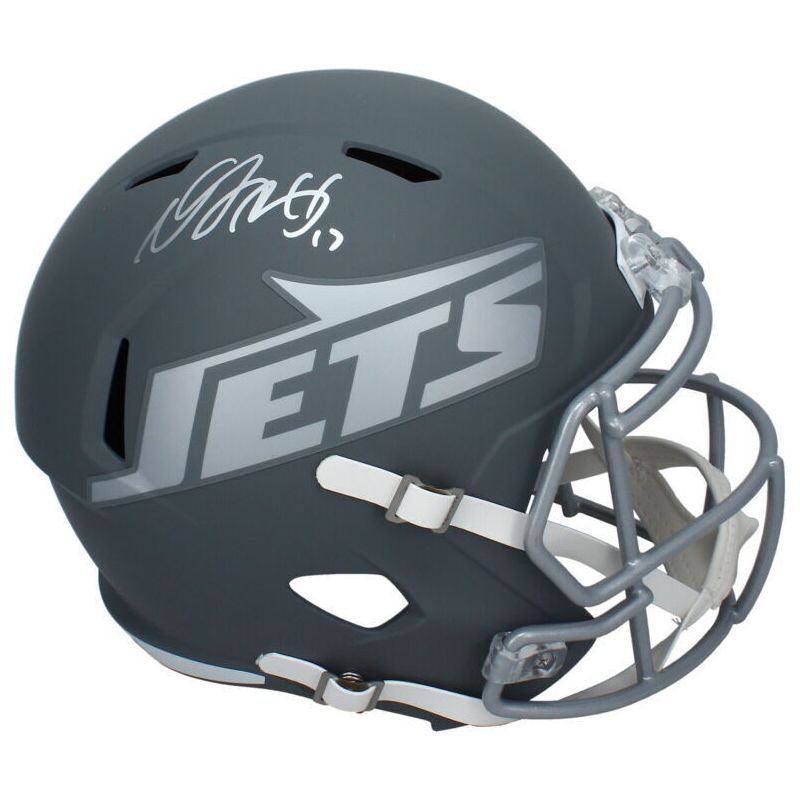 Davante Adams Autographed New York Jets Slate Full Size Speed Helmet Beckett