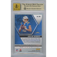 Justin Herbert Autographed Los Angeles Chargers 2020 Panini Mosaic RC Card #204 Chargers BGS 9.5