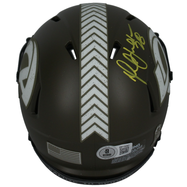 Marshall Faulk Autographed Rams (In Yellow) STS Mini Speed Helmet Beckett