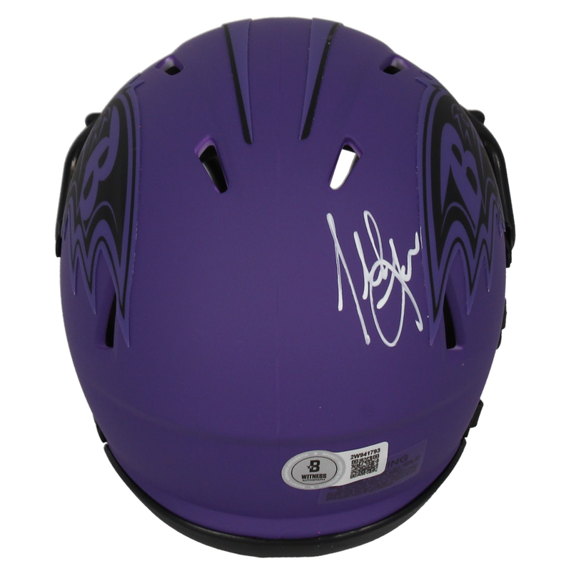 Terrell Suggs Autographed Baltimore Ravens 'RAVE' Mini Speed Helmet Beckett