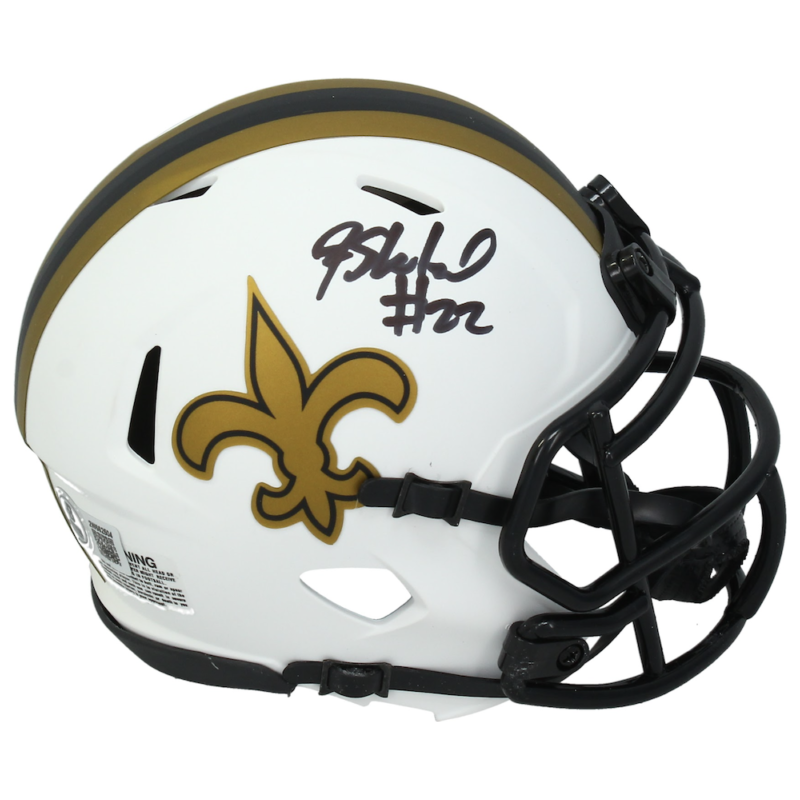 Rashid Shaheed Autographed New Orleans Saints 'Lunar Eclipse' Mini Speed Helmet Beckett