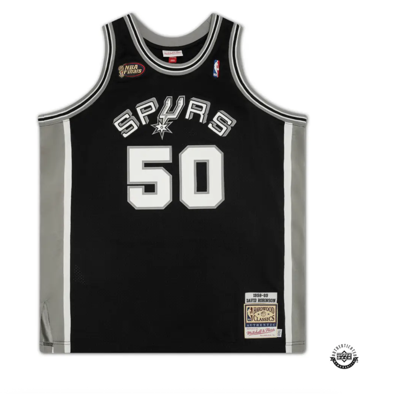 David Robinson Autographed "HOF '09" San Antonio Spurs Black M&N Authentic Jersey UDA LE 50