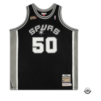 David Robinson Autographed "HOF '09" San Antonio Spurs Black M&N Authentic Jersey UDA LE 50