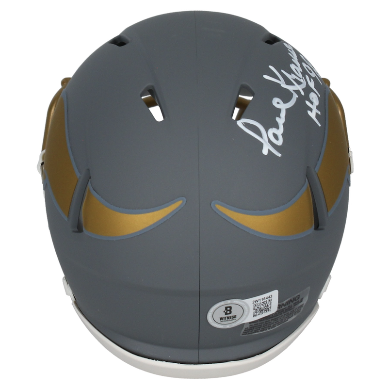 Paul Krause Autographed Vikings "HOF 98" Slate Mini Helmet Beckett