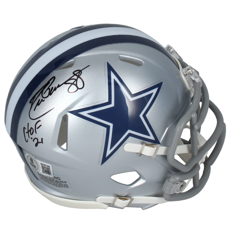 Drew Pearson Autographed "HOF 21" Dallas Cowboys Mini Speed Helmet Beckett