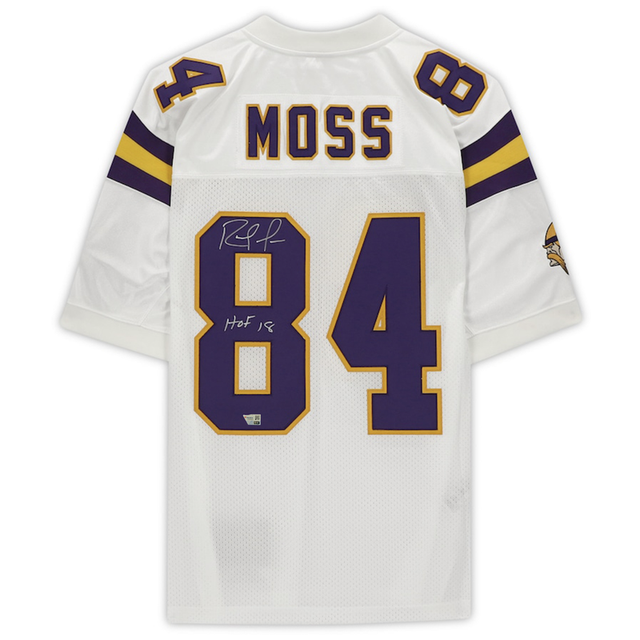 Randy Moss Autographed "HOF 18" Vikings Authentic M&N Jersey Fanatics