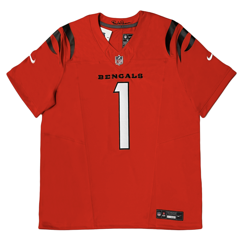 Ja'Marr Chase Autographed Bengals Orange Nike Vapor Limited Jersey Beckett