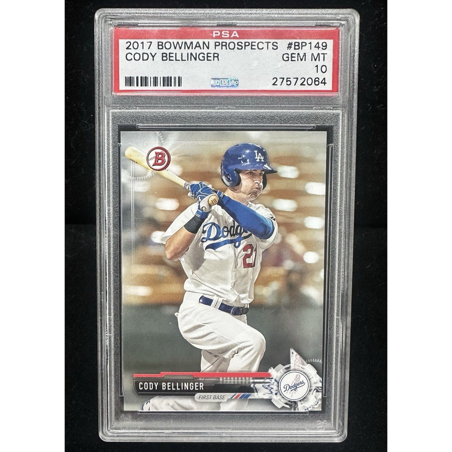 2017 Bowman #BP149 Cody Bellinger Los Angeles Dodgers - PROSPECTS - PSA 10