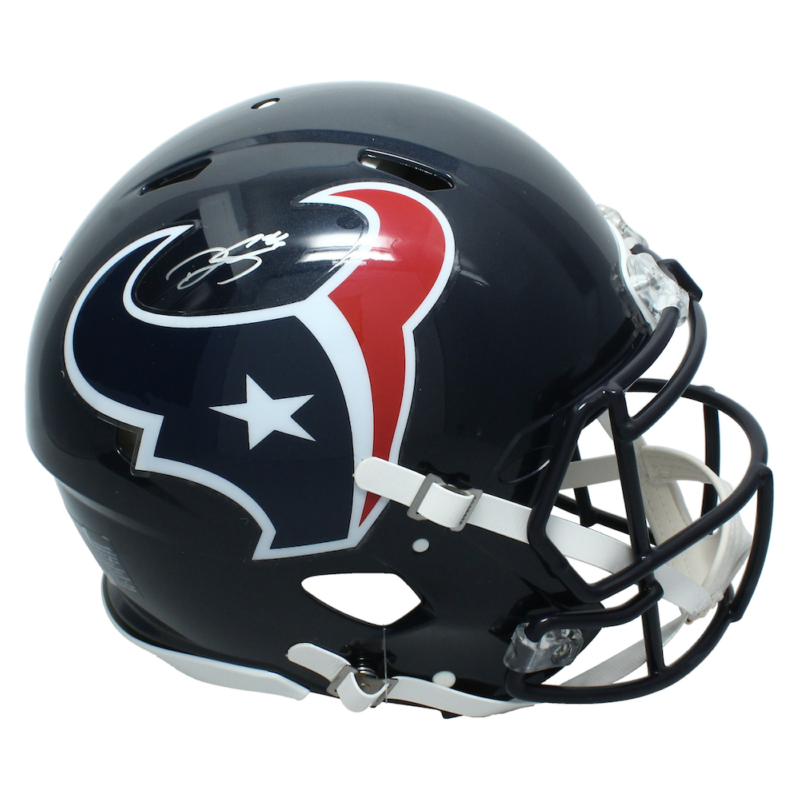 Dalton Schultz Autographed Texans Authentic Throwback Speed Helmet Beckett