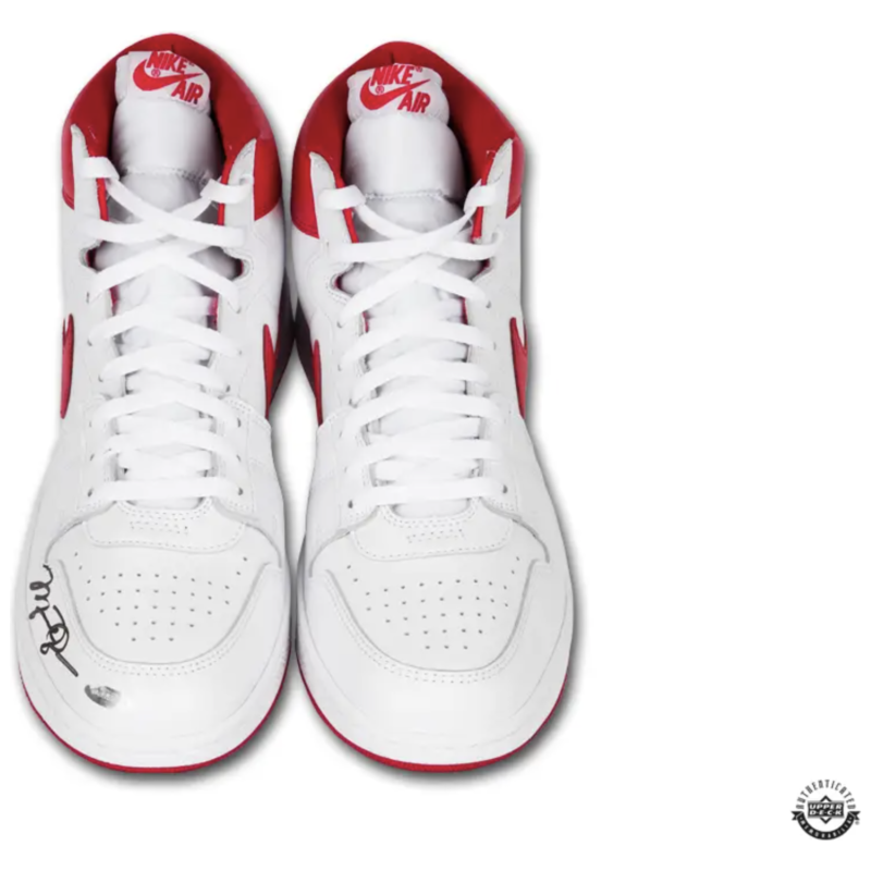 Michael Jordan Autographed Nike 1 Retro 1985 & Air Ship New Beginnings Shoes UDA