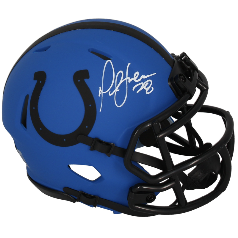 Marshall Faulk Autographed Colts 'RAVE' Mini Speed Helmet Beckett