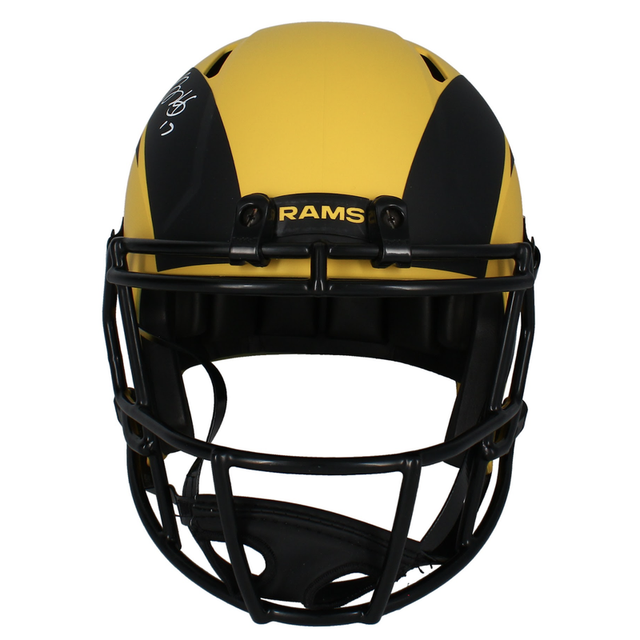 Davante Adams Autographed Los Angeles Rams RAVE Full Size Speed Helmet Fanatics