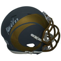 Kyren Williams Autographed (In White) Rams Slate Mini Speed Helmet Beckett
