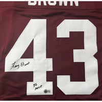 Larry Brown of the Redskins Autographed "72 MVP" Custom #43 Jersey Beckett